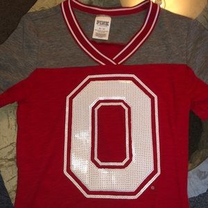 Sequin Block-O Ohio State V-neck